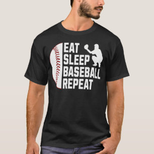 Eet Slaap Honkbal Herhaal Hardcore Sporten T-shirt