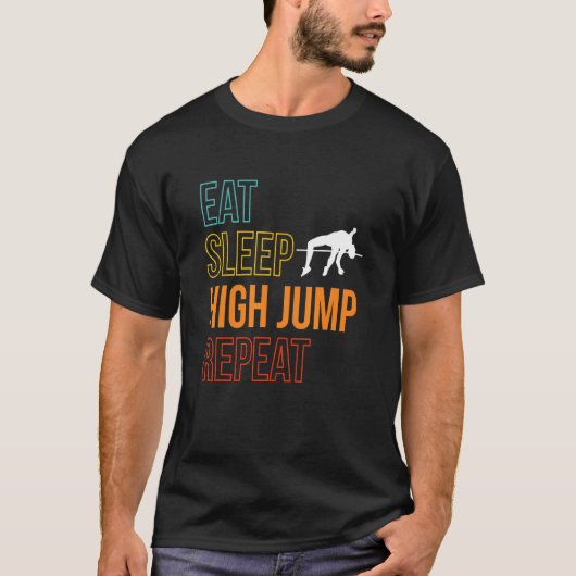 Eet slaap hoogspringen Herhaal hoogspringen T-shirt (Voorkant)