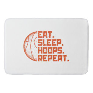 Eet Slaap Hoops Herhaal Basketbal Grappige Citaten Badmat