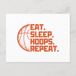 Eet Slaap Hoops Herhaal Basketbal Grappige Citaten Briefkaart
