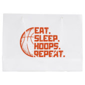 Eet Slaap Hoops Herhaal Basketbal Grappige Citaten Groot Cadeauzakje (Achterkant)