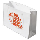 Eet Slaap Hoops Herhaal Basketbal Grappige Citaten Groot Cadeauzakje (Achterkant Gekanteld)