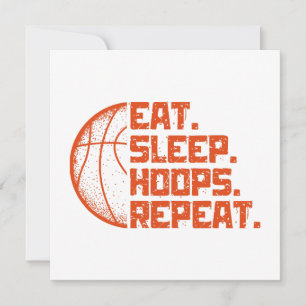 Eet Slaap Hoops Herhaal Basketbal Grappige Citaten Kaart