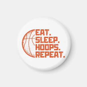 Eet Slaap Hoops Herhaal Basketbal Grappige Citaten Magneet