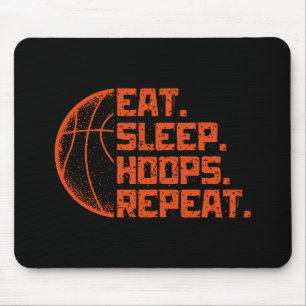 Eet Slaap Hoops Herhaal Basketbal Grappige Citaten Muismat