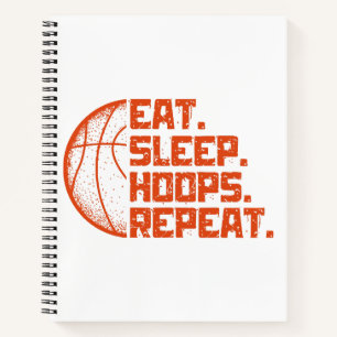 Eet Slaap Hoops Herhaal Basketbal Grappige Citaten Notitieboek