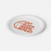 Eet Slaap Hoops Herhaal Basketbal Grappige Citaten Papieren Bordje (Gekanteld)