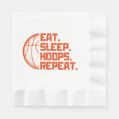 Eet Slaap Hoops Herhaal Basketbal Grappige Citaten Servet (Voorkant)