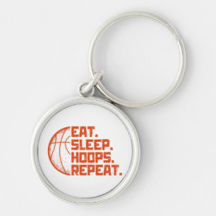 Eet Slaap Hoops Herhaal Basketbal Grappige Citaten Sleutelhanger