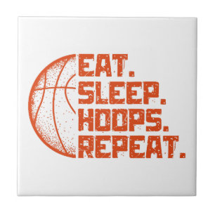 Eet Slaap Hoops Herhaal Basketbal Grappige Citaten Tegeltje