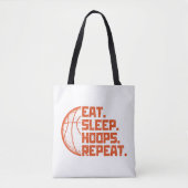 Eet Slaap Hoops Herhaal Basketbal Grappige Citaten Tote Bag (Voorkant)