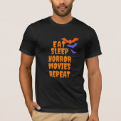 Eet Slaap Horror Films T-shirt, griezelige Hallowe T-shirt (Voorkant)