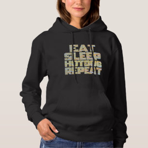 Eet slaap hotdog herhalen hoodie