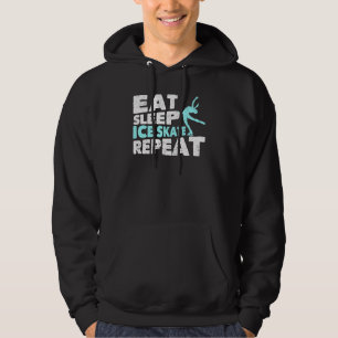 Eet slaap ijs Schaats Herhaal figuur schaatsen Mot Hoodie