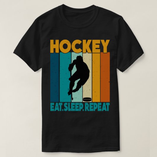 Eet Slaap IJshockey Herhaal 6 T-shirt (Design voorkant)