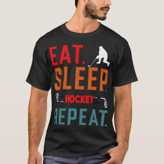 Eet Slaap IJshockey Herhaal 9 T-shirt