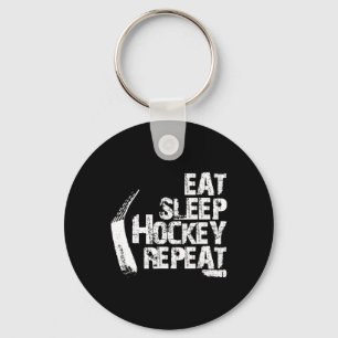 Eet slaap ijshockey herhalen  cadeau sleutelhanger