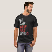Eet slaap Indiase banjo Herhalen T-shirt (Voorkant volledig)