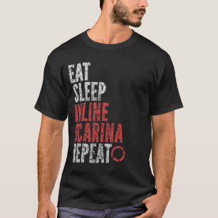 Eet slaap inline ocarina herhalen t-shirt