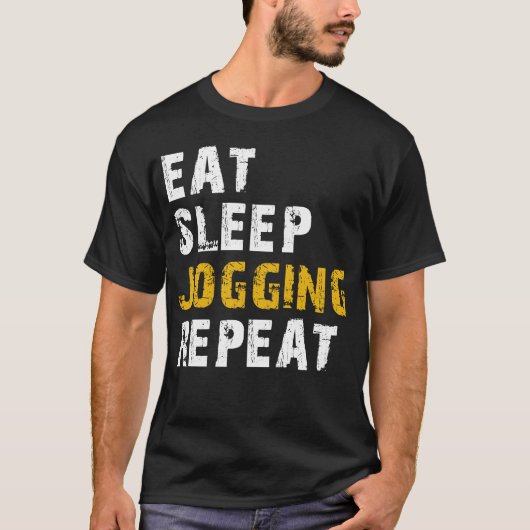 Eet slaap joggen herhaal t-shirt (Voorkant)