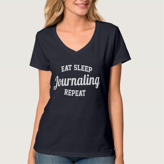 Eet slaap journaling herhalen t-shirt (Voorkant)