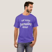 Eet slaap journaling herhalen t-shirt (Voorkant volledig)