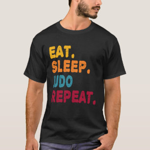 Eet Slaap Judo Herhaal Jongens Mannen Vrouwen Spor T-shirt