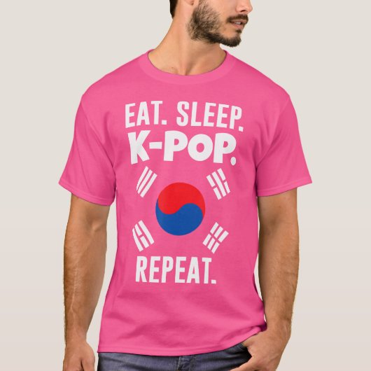 Eet. Slaap. K-Pop. Herhaal. K-Pop T-shirt (Voorkant)