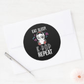 Eet Slaap K-Pop Herhaal ns Panda KPop Quote Ronde Sticker (Envelop)