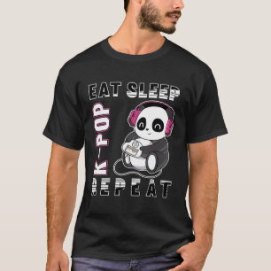 Eet Slaap K-Pop Herhalen - Kpop Panda Korea Pop Pu T-shirt
