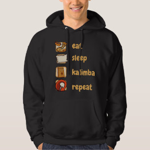 Eet Slaap Kalimba Herhaal Geluid Instrument Kalimb Hoodie
