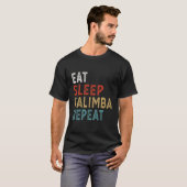 Eet Slaap Kalimba Herhaal Grappig Kalimba Pla T-shirt (Voorkant volledig)