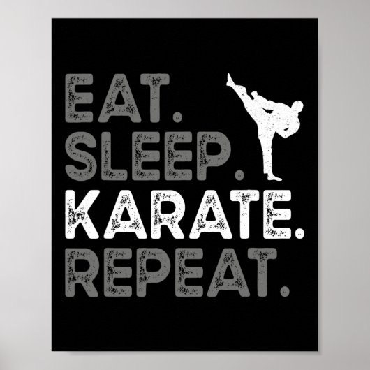 Eet Slaap Karate Herhaal Grappig Karate Ontwerp Vo Poster (Voorkant)