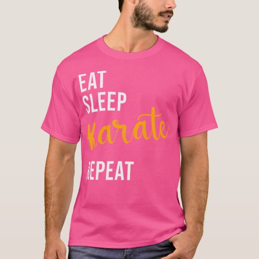 Eet Slaap Karate Herhaal - Grappig Karate T-shirt (Voorkant)
