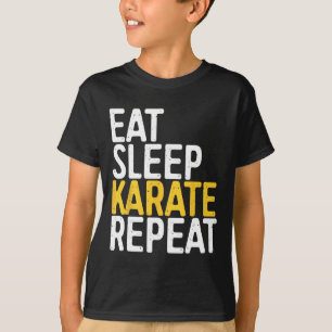 Eet Slaap Karate Herhaal T-shirt Mannen Vrouwen Ki