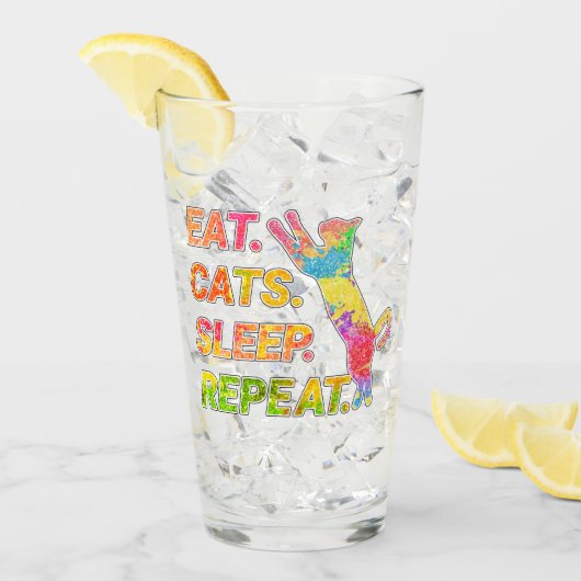 Eet, Slaap, Katten, Herhaal Glas (Voorkant ijs)