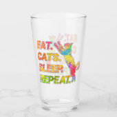 Eet, Slaap, Katten, Herhaal Glas (Voorkant)