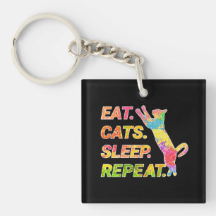 Eet, Slaap, Katten, Herhaal Sleutelhanger