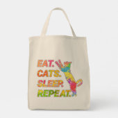 Eet, Slaap, Katten, Herhaal Tote Bag (Achterkant)
