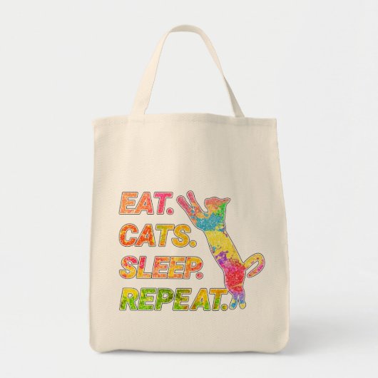 Eet, Slaap, Katten, Herhaal Tote Bag (Voorkant)