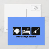 eet slaap kayak briefkaart (Voorkant / Achterkant)