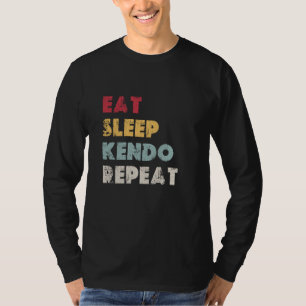 Eet Slaap Kendo Herhaal Bamboe Zwaard Vecht Kendok T-shirt