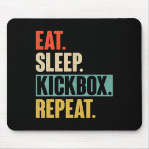 Eet Slaap Kickbox Herhaal - Retro Vintage Kickboxe Muismat