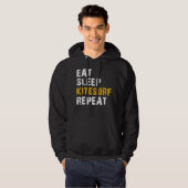 Eet slaap kitesurf-herhaling hoodie (Voorkant volledig)