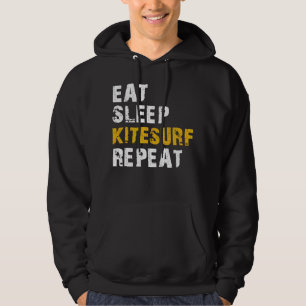 Eet slaap kitesurf-herhaling hoodie