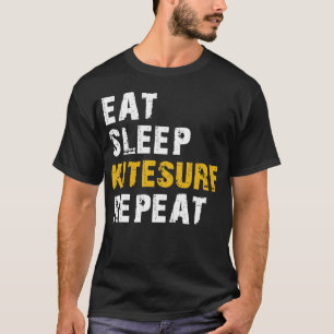 Eet slaap kitesurf-herhaling t-shirt