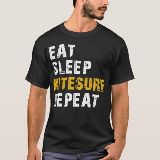 Eet slaap kitesurf-herhaling t-shirt (Voorkant)