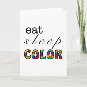 Eet Slaap Kleur Regenboog Ontwerp Kaart