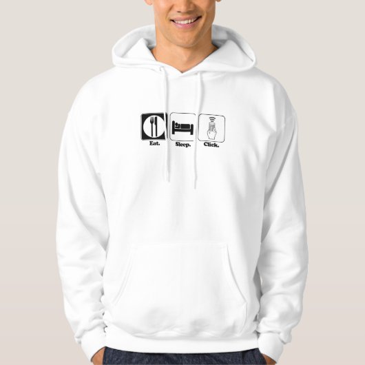 Eet slaap klik hoodie (Voorkant)