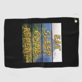 Eet Slaap Klim Herhalen - Machu Picchu, Peru Golfhanddoek (Horizontaal)